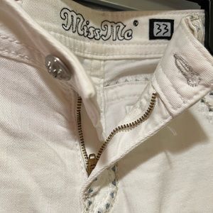 Size 33 white miss me capris